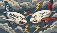 cartoon airplanes in the sky
