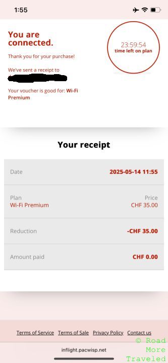 SWISS B777-300ER First Class free WiFi