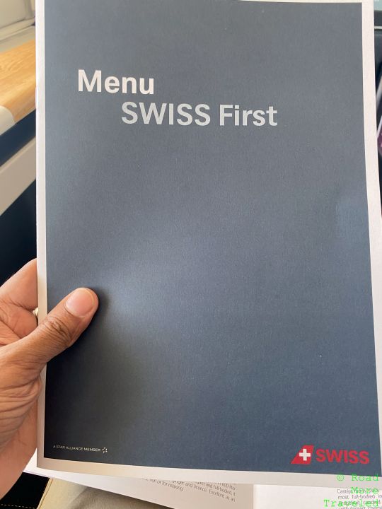 SWISS B777-300ER First Class - menu