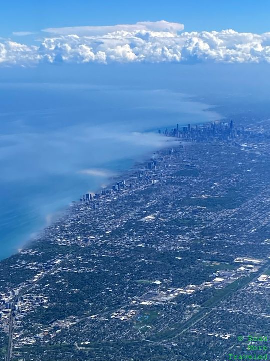 Chicago skyline with fog off lakeshore
