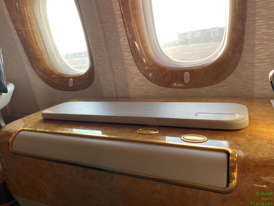 Emirates B777-300ER First Class storage shelf