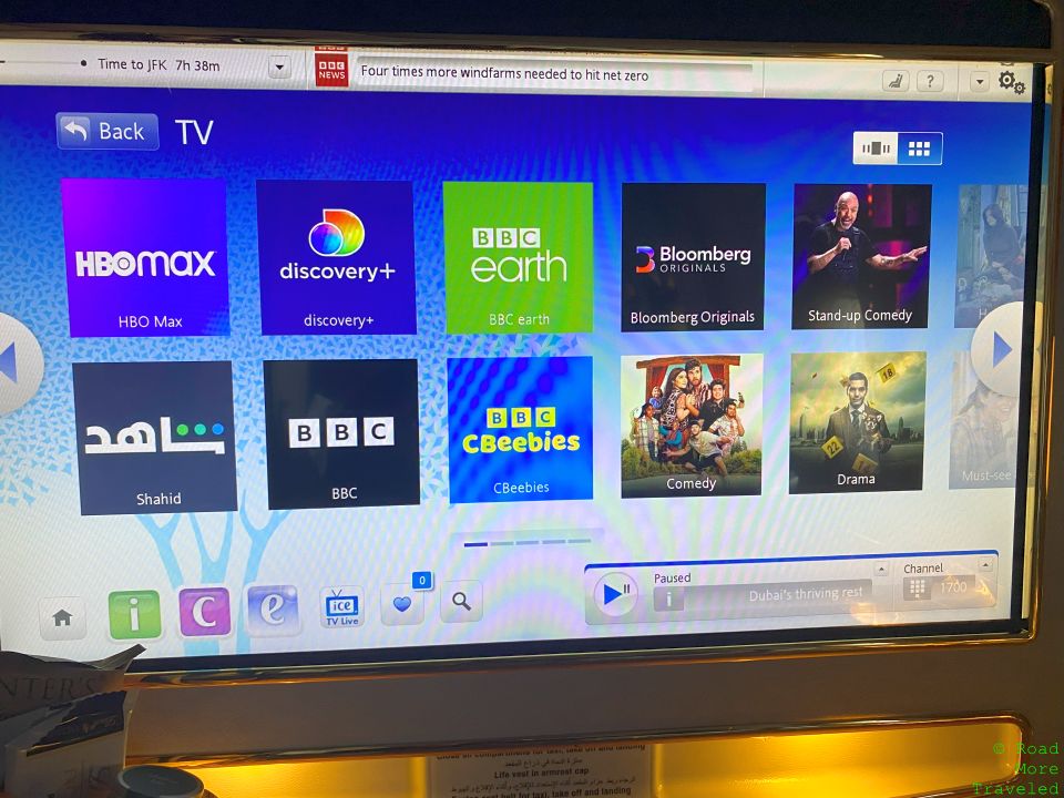 Emirates ICE TV selection