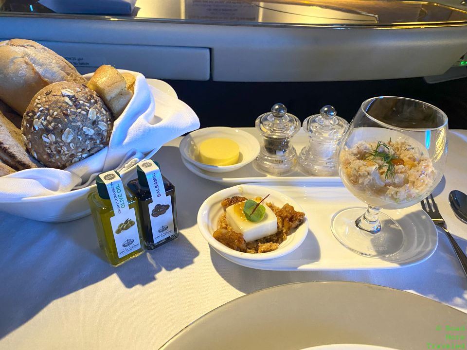 Emirates B777-300ER First Class appetizer