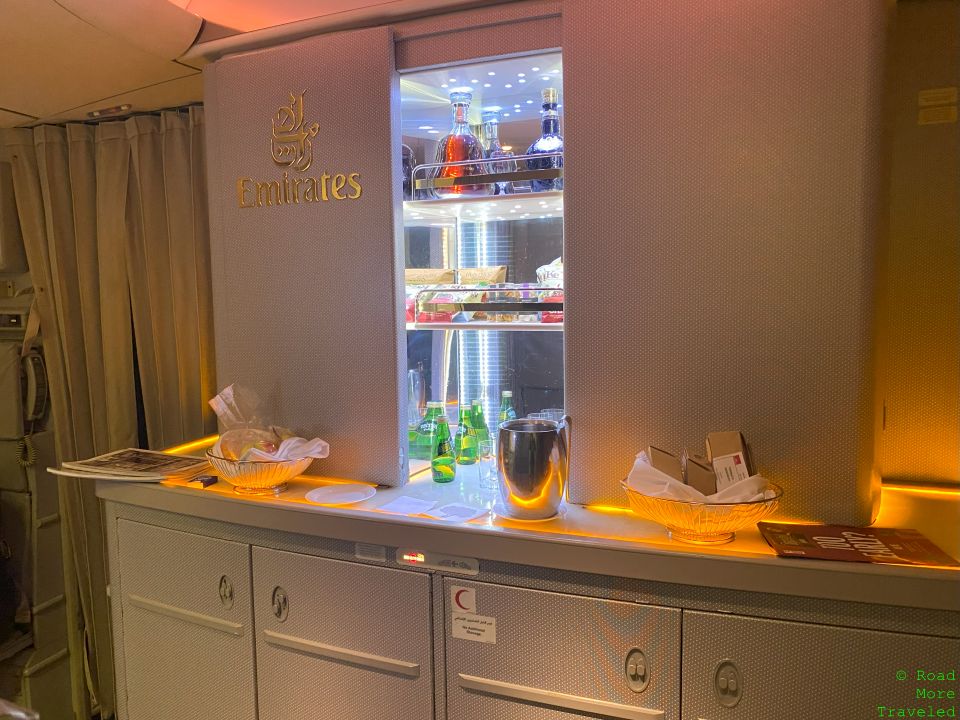 Emirates B777-300ER First Class - self-service snack area