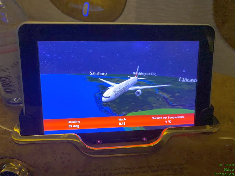 Emirates B777-300ER First Class moving map