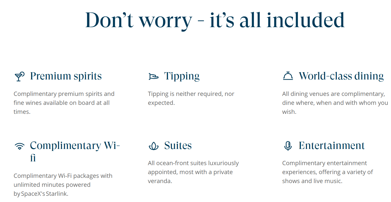 Seabourn includes everything