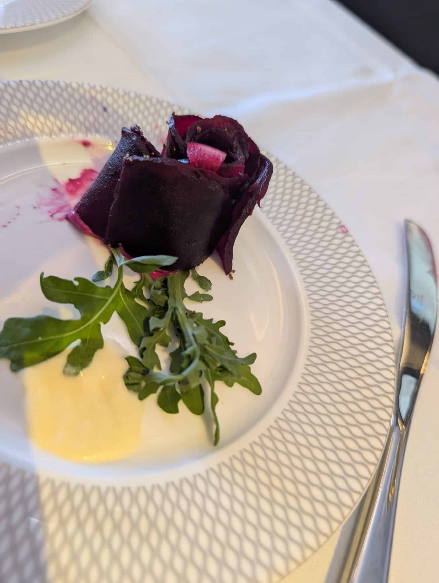 a plate with food on it