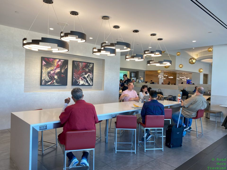 DFW Flagship Lounge table at edge of dining area