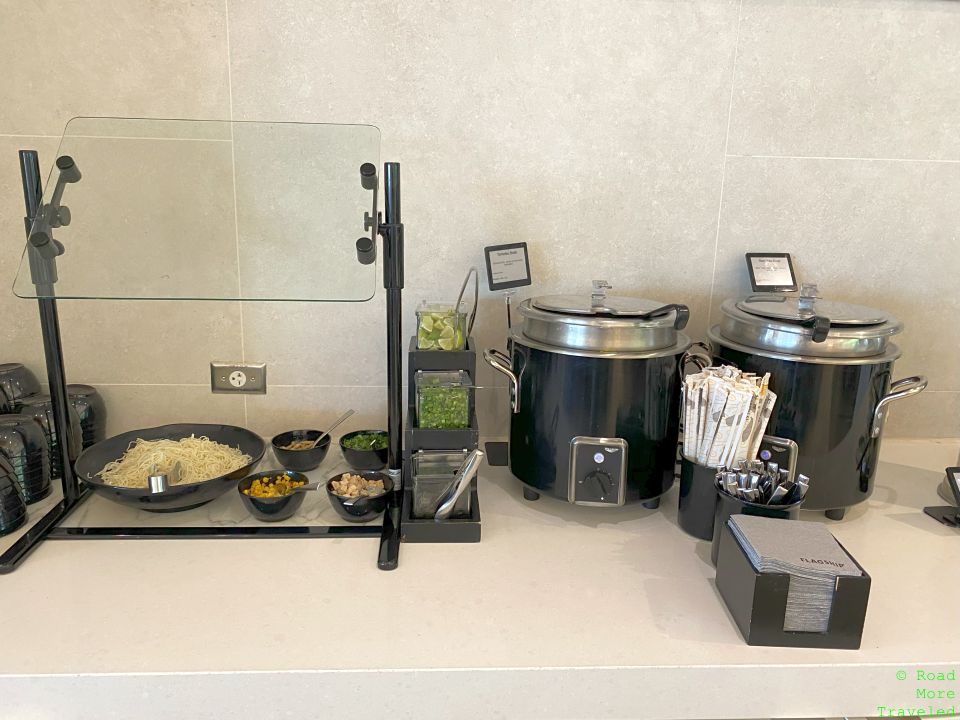 American Flagship Lounge DFW breakfast noodle bar