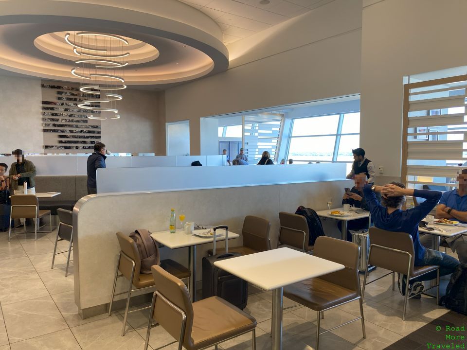 DFW Flagship Lounge dining tables