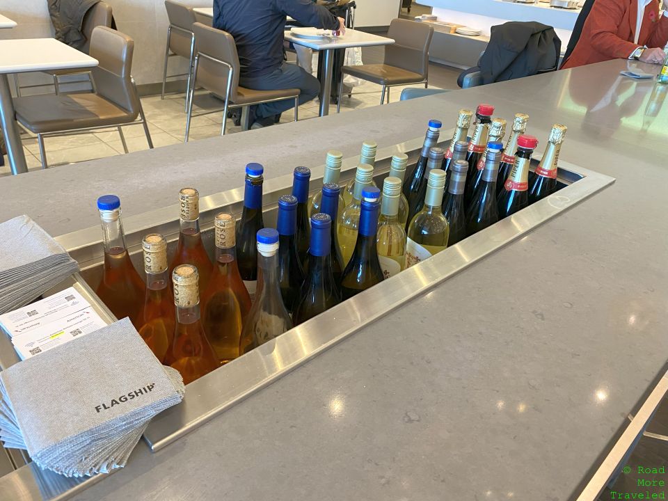 DFW Flagship Lounge wine