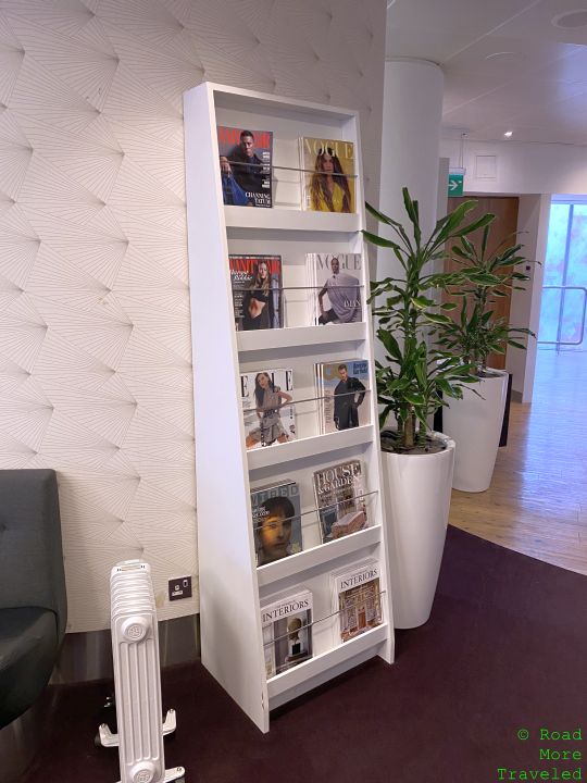 VS arrivals lounge LHR magazine rack
