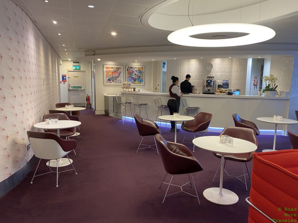 VS Arrivals Lounge LHR table seating