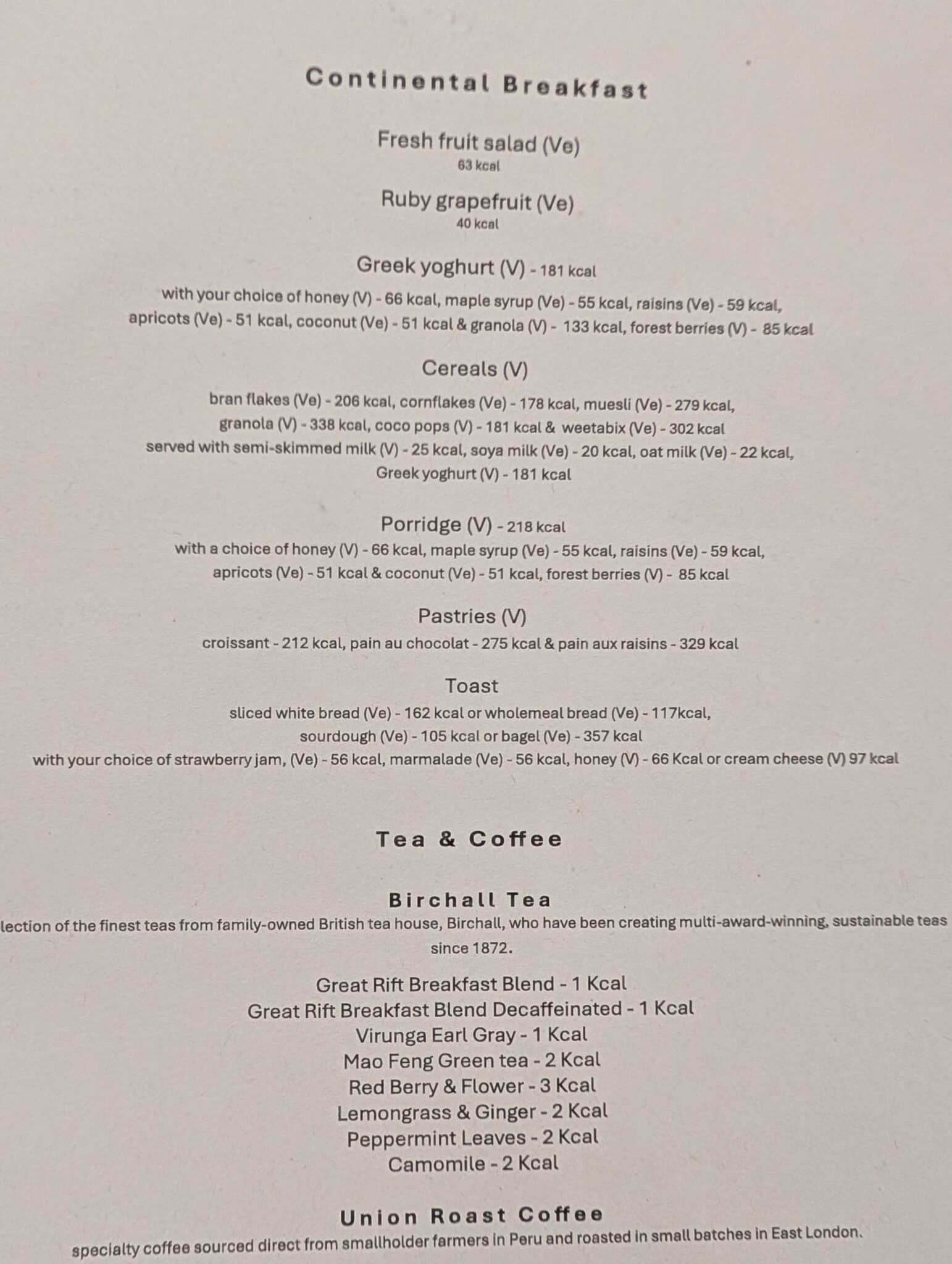 a menu of a restaurant