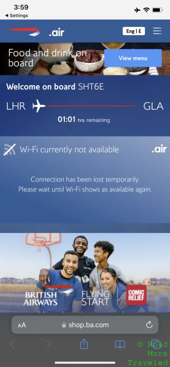BA Wifi homepage