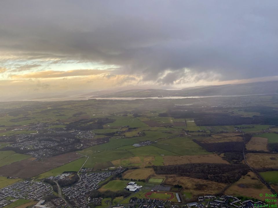 Setting sun along Scottish coast
