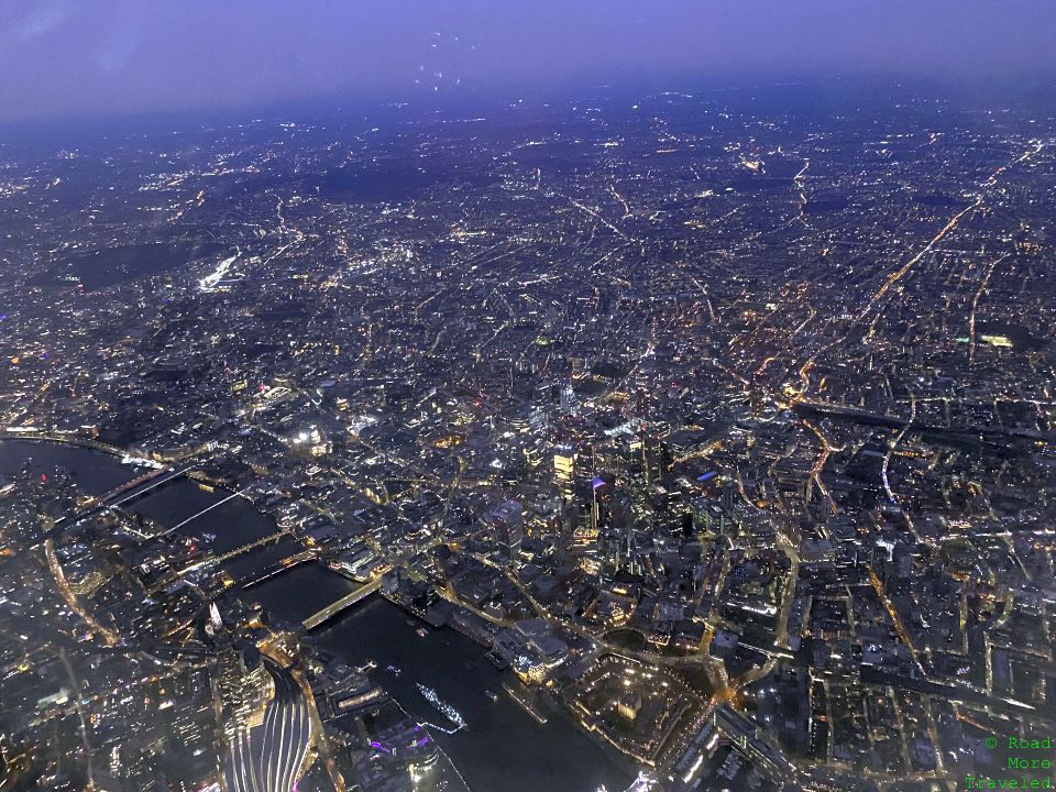 View of central London on final approach