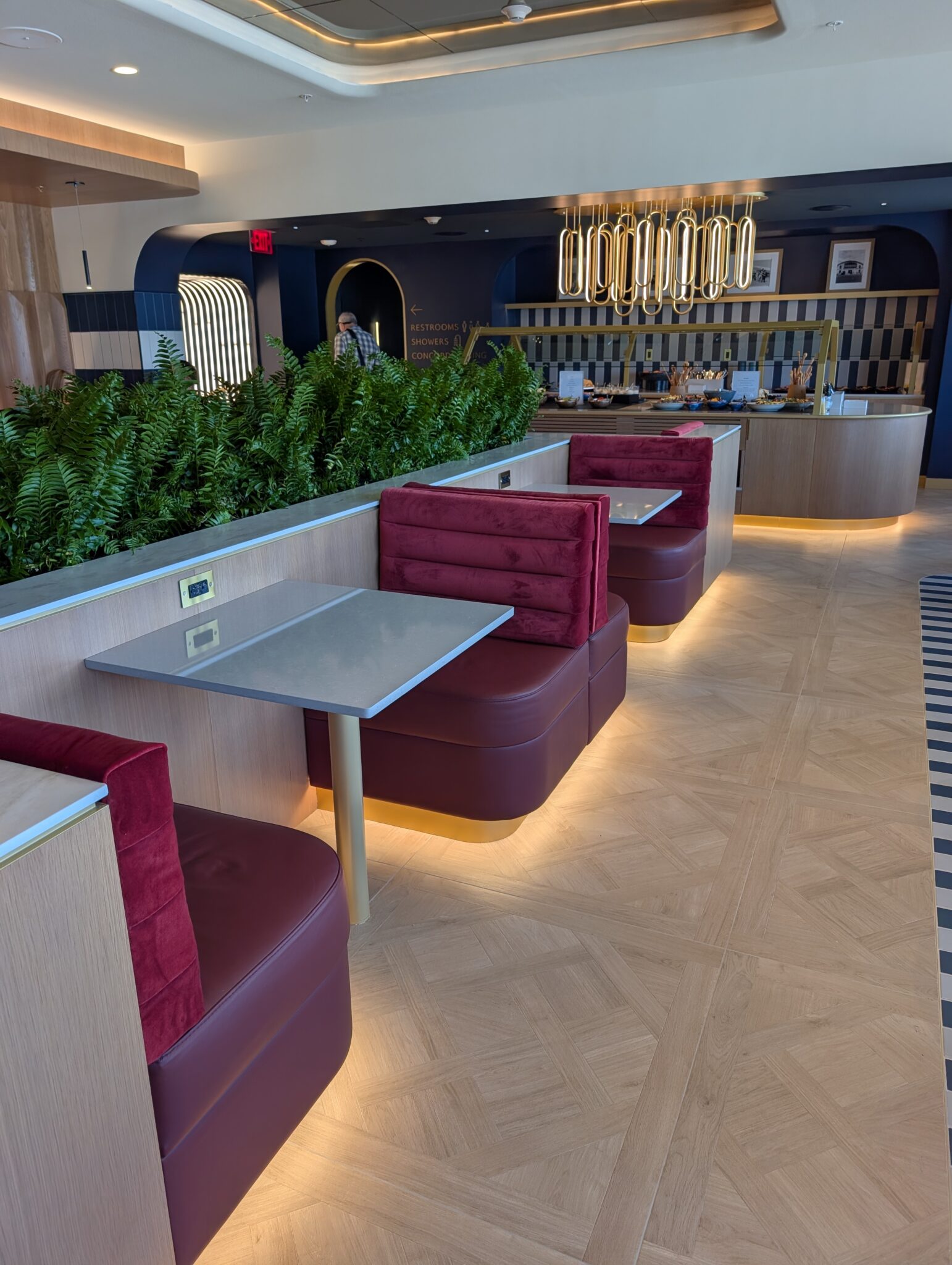 a restaurant with tables and chairs