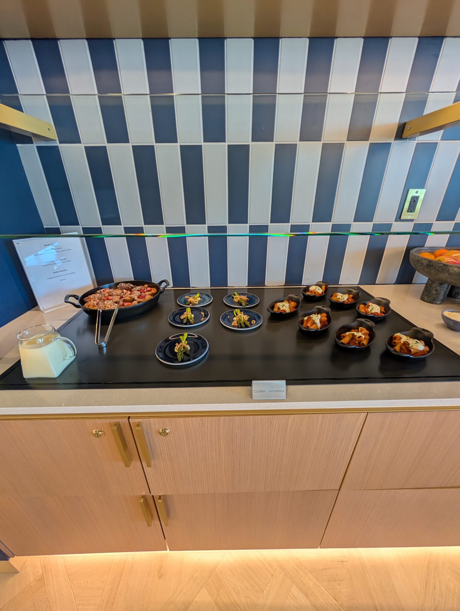 a counter with food on it