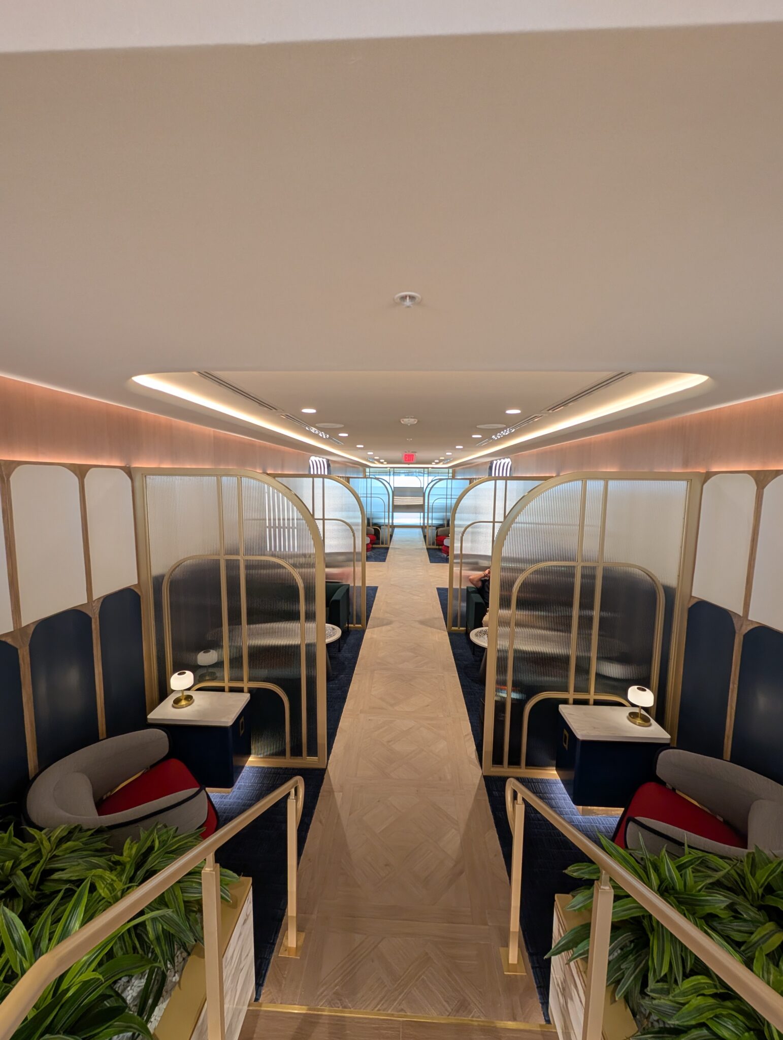 a room with chairs and tables