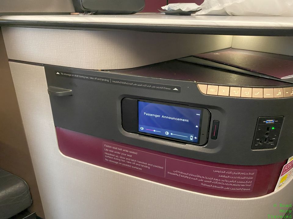 Qatar Airways A350-1000 QSuites Business Class handheld IFE controller