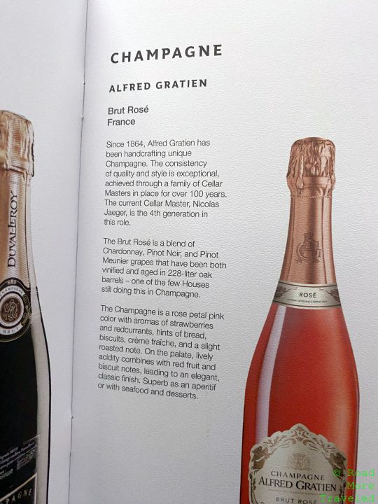 QR Business Class rose champagne