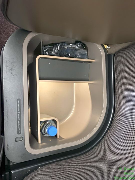 Qatar Airways A350-1000 QSuites Business Class ottoman storage