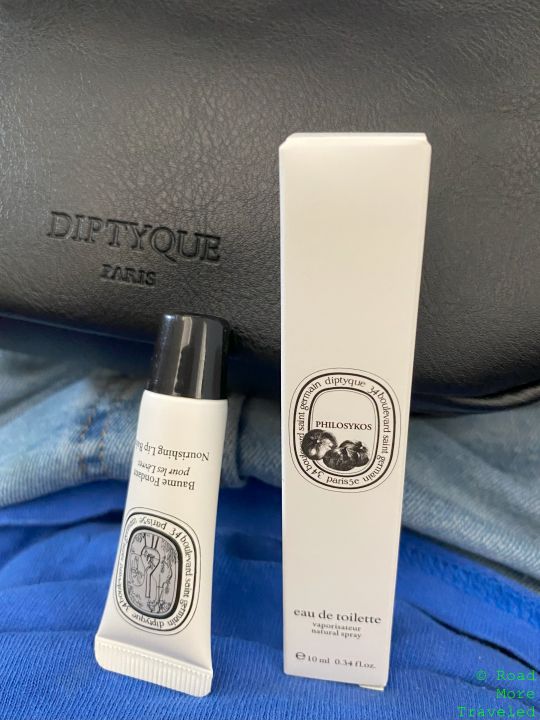 QR QSuites lip balm and perfume