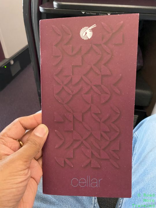 QR Business Class wine list