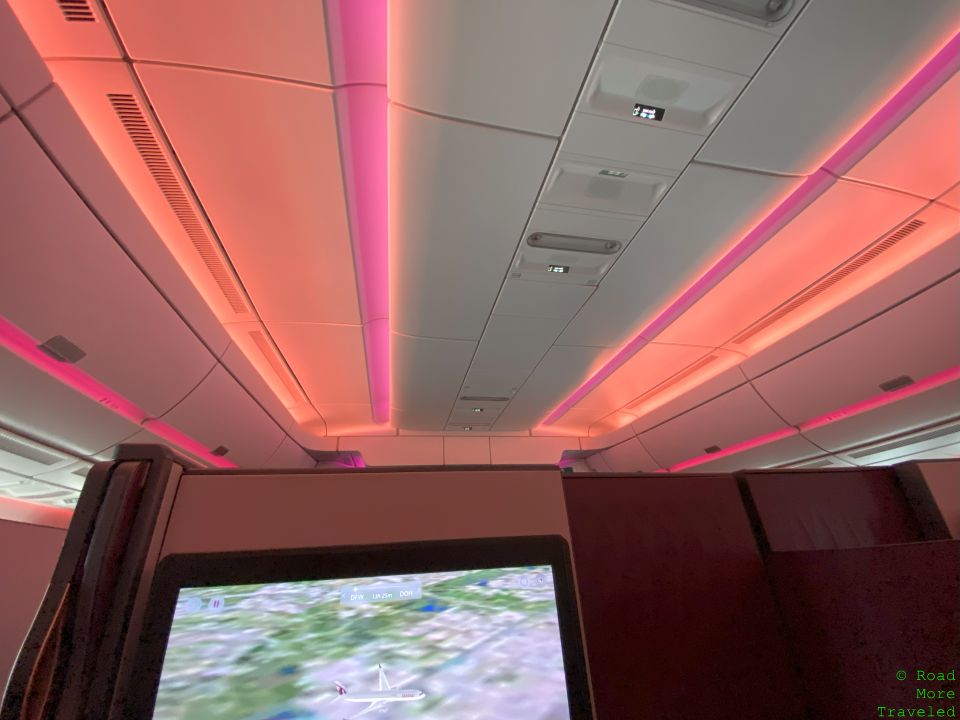 Qatar Airways A350-1000 QSuites Business Class mood lighting