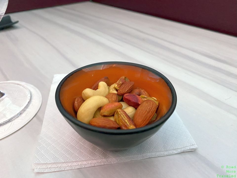 Qatar Airways A350-1000 QSuites Business Class - mixed nuts