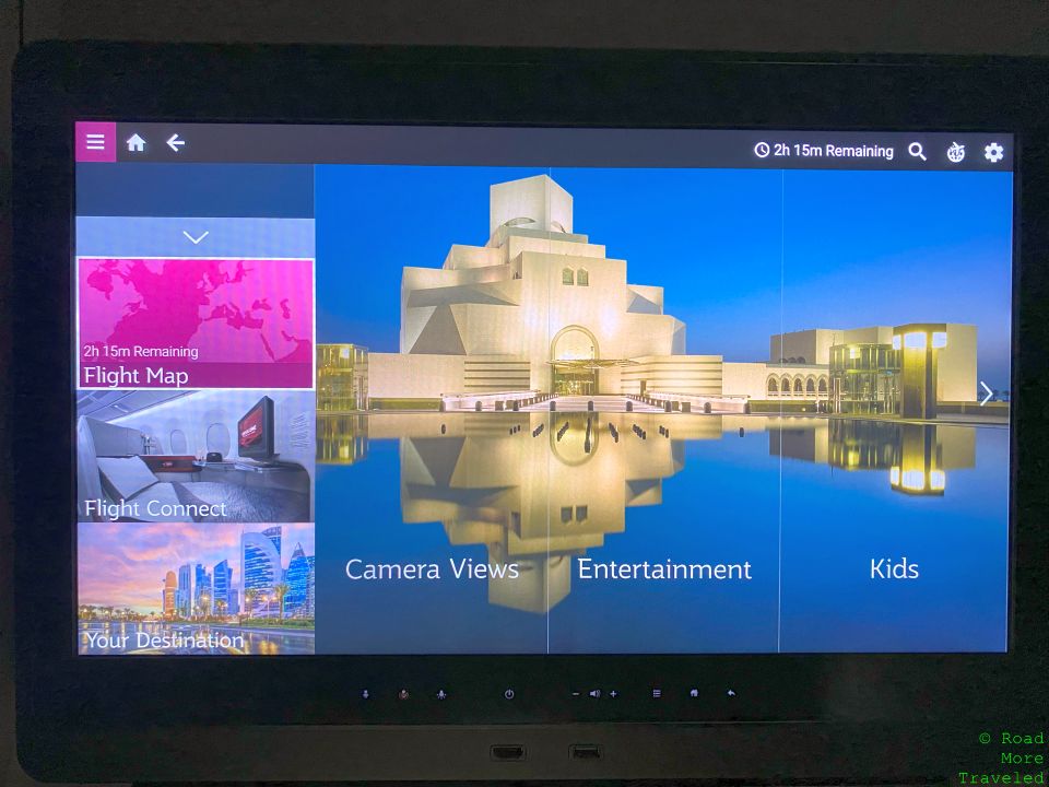 QR A35K QSuites IFE screen - seat upright