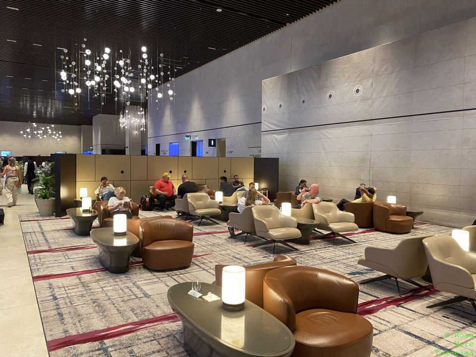Qatar Airways Al Mourjan Garden Lounge central seating area