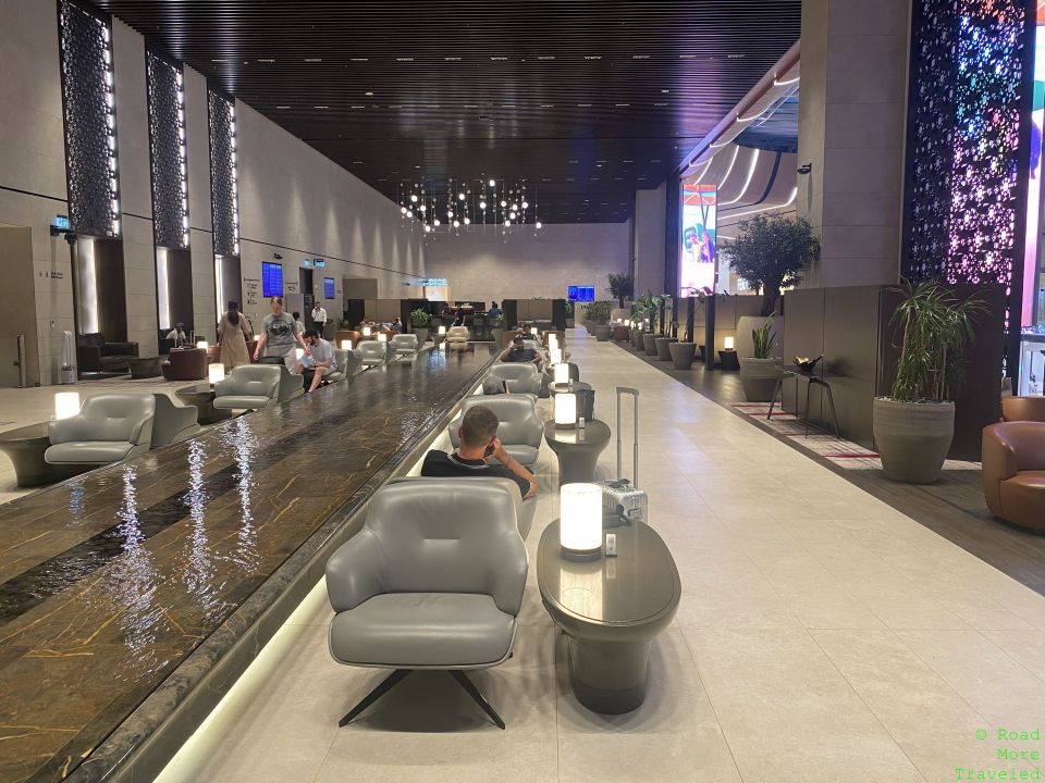 QR Al Mourjan Garden Lounge seating by water feature