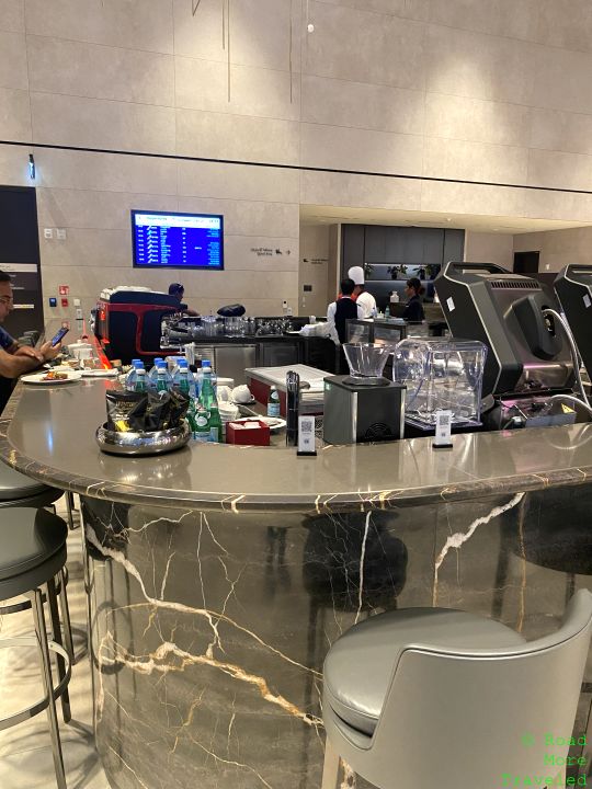 Qatar Airways Al Mourjan Garden Lounge Doha rear main seating area bar