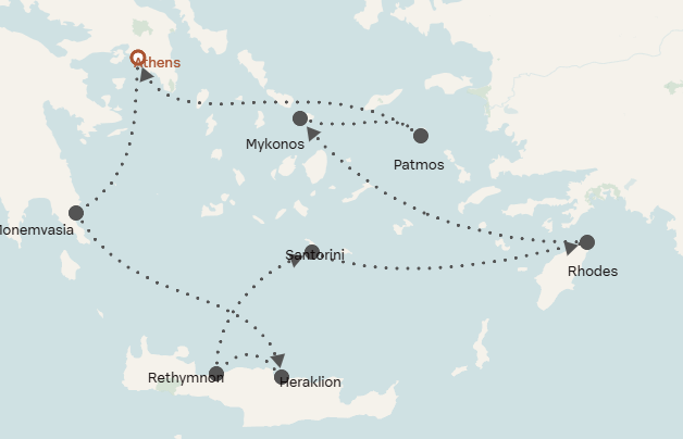 a map of the greek islands