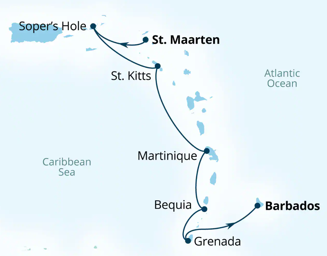 a map of a cruise line