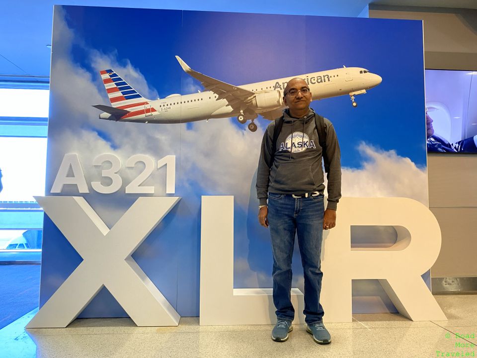 Photo with A321XLR backdrop at AA A321XLR inaugural