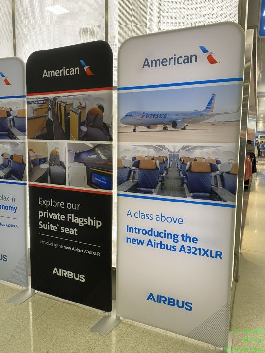 American A321XLR posters at JFK gate party