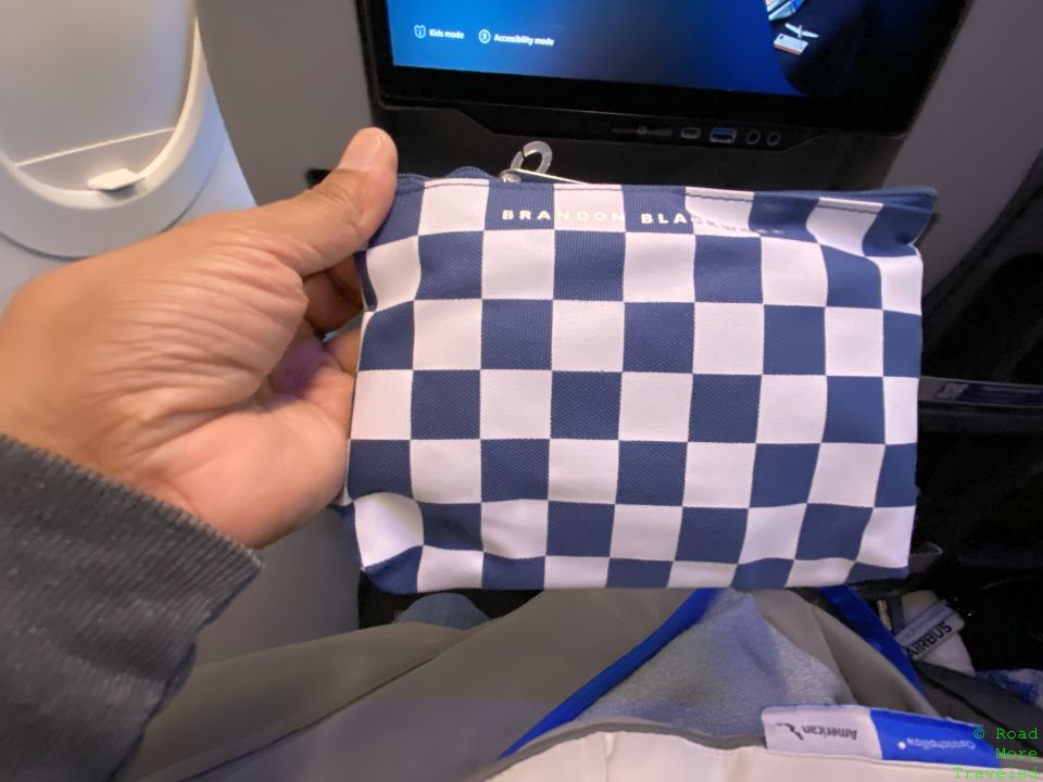 American A321XLR Premium Economy Brandon Blackwood amenity kit