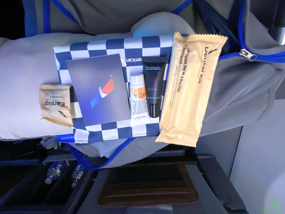 American A321XLR Premium Economy amenity kit contents