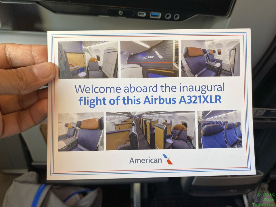 American A321XLR inaugural postcard