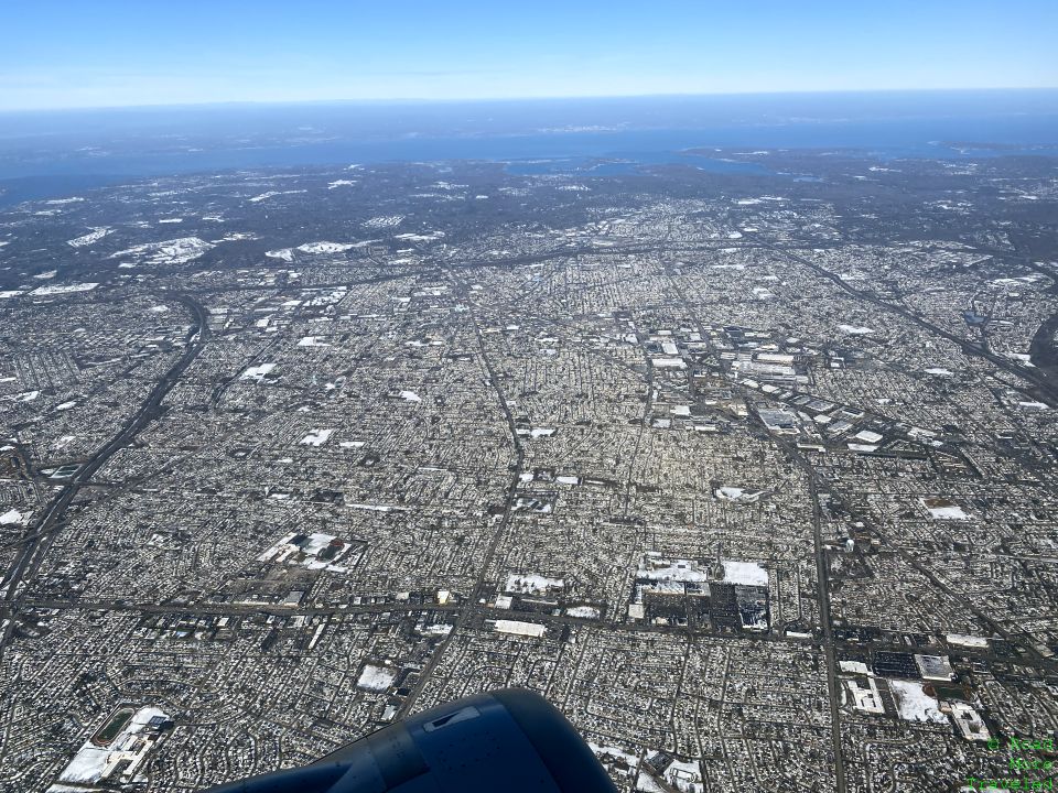 Flying over Long Island from JFK to LAX