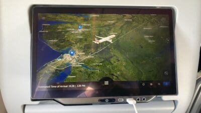 AA A321XLR moving map view