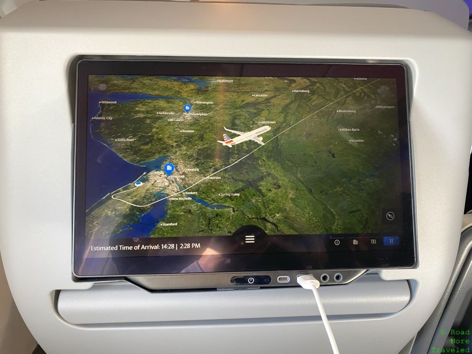 AA A321XLR moving map view