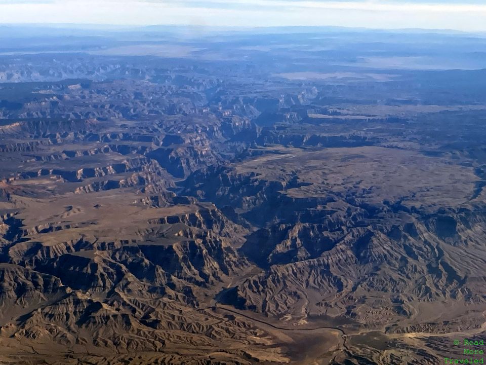 Flying over western end of Grand Canyon