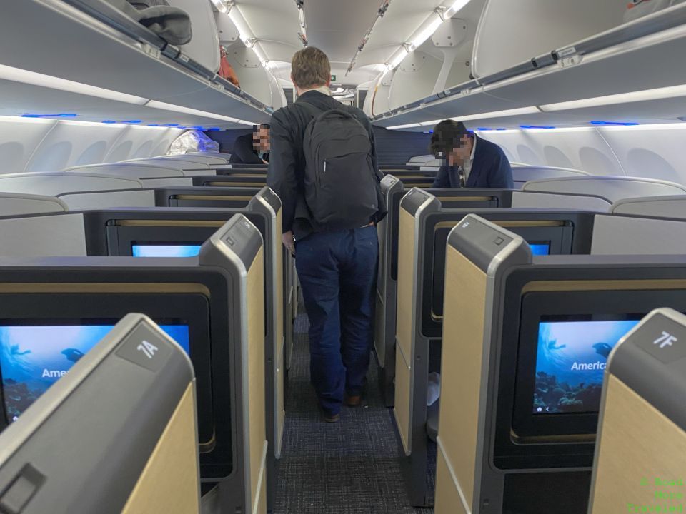 American A321XLR Business Class rear view