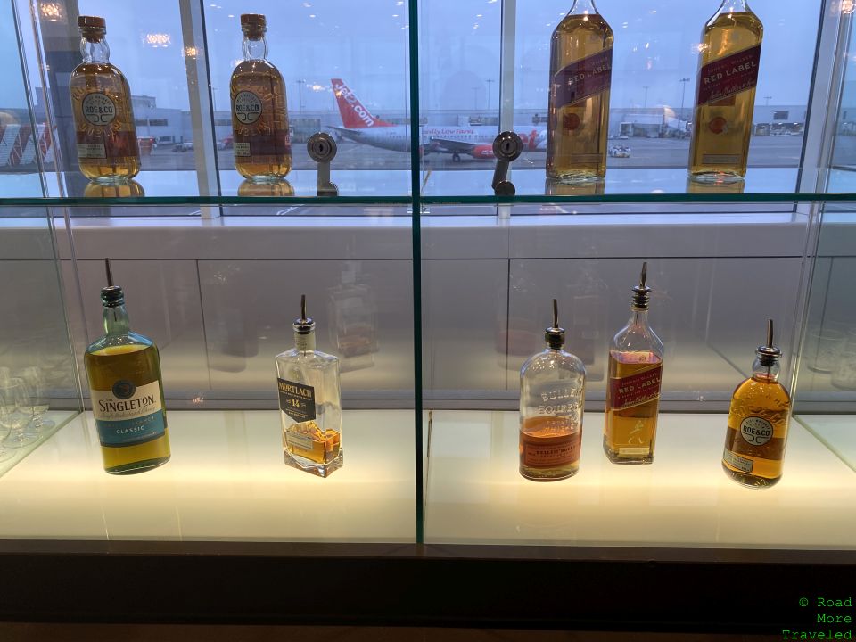 BA Lounge Glasgow whisky selection
