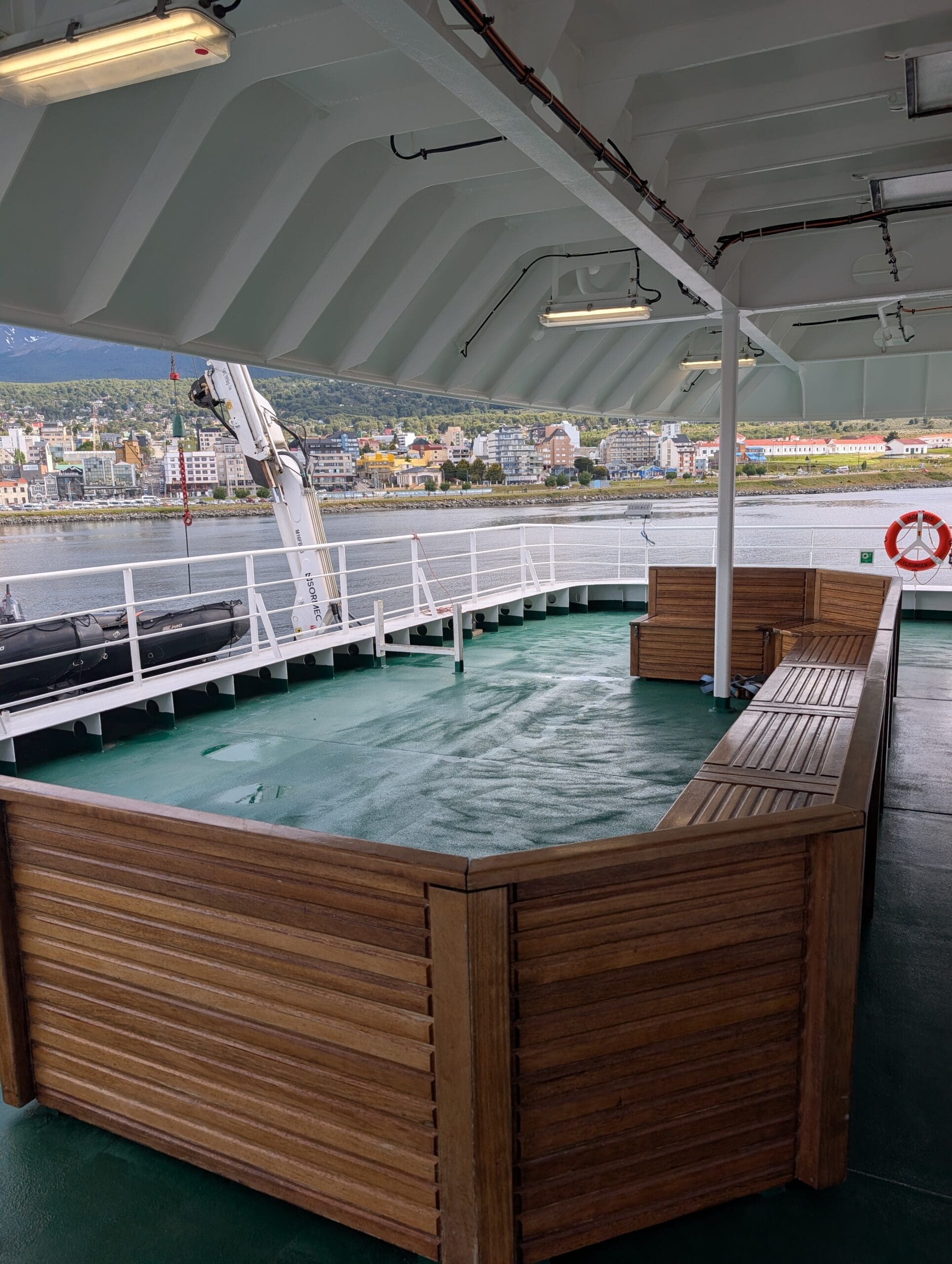 a deck of a ferry
