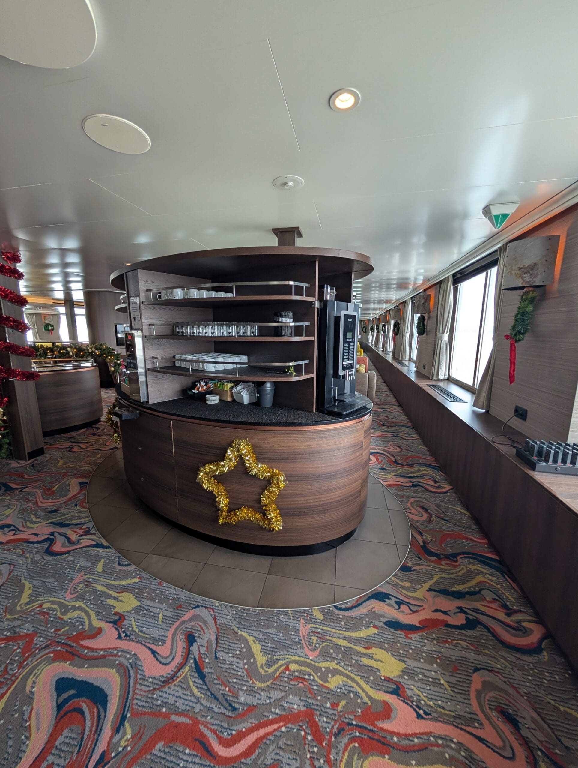 a bar with a star decoration